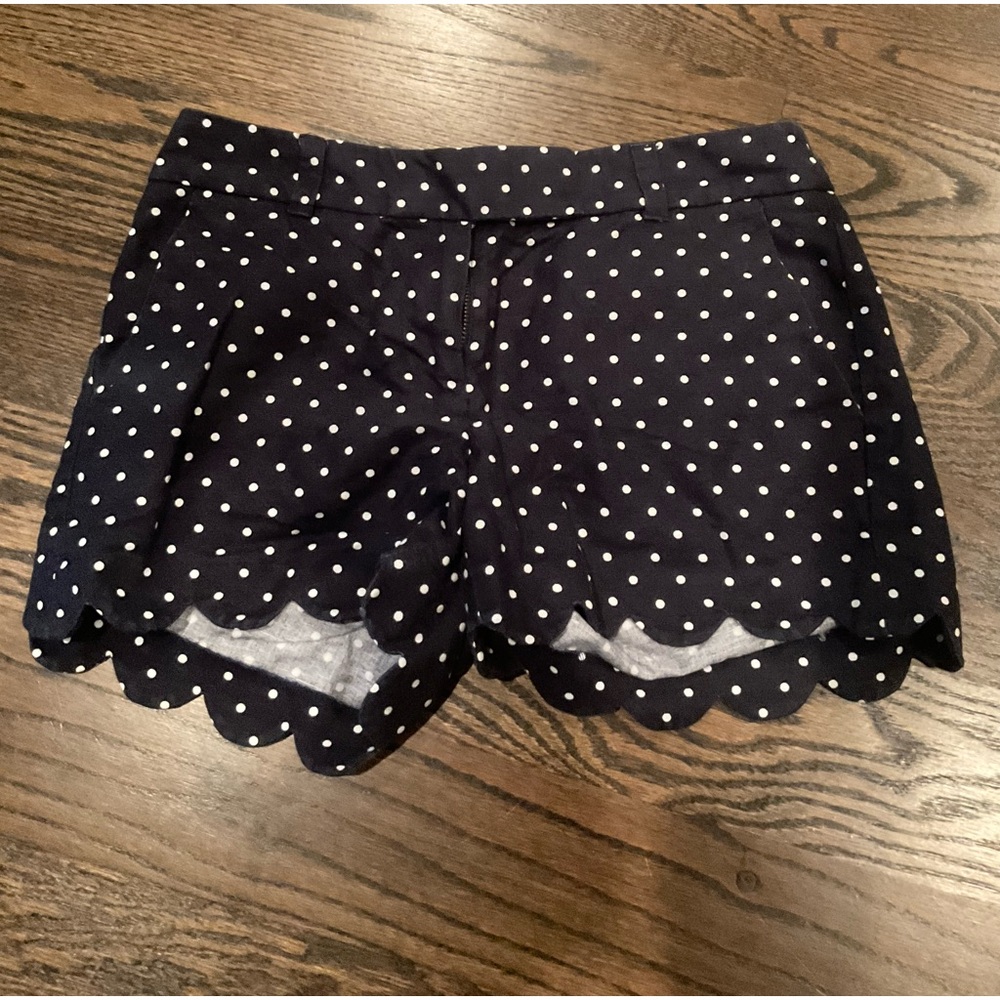 J Crew Polka Dot Scallop Shorts 0